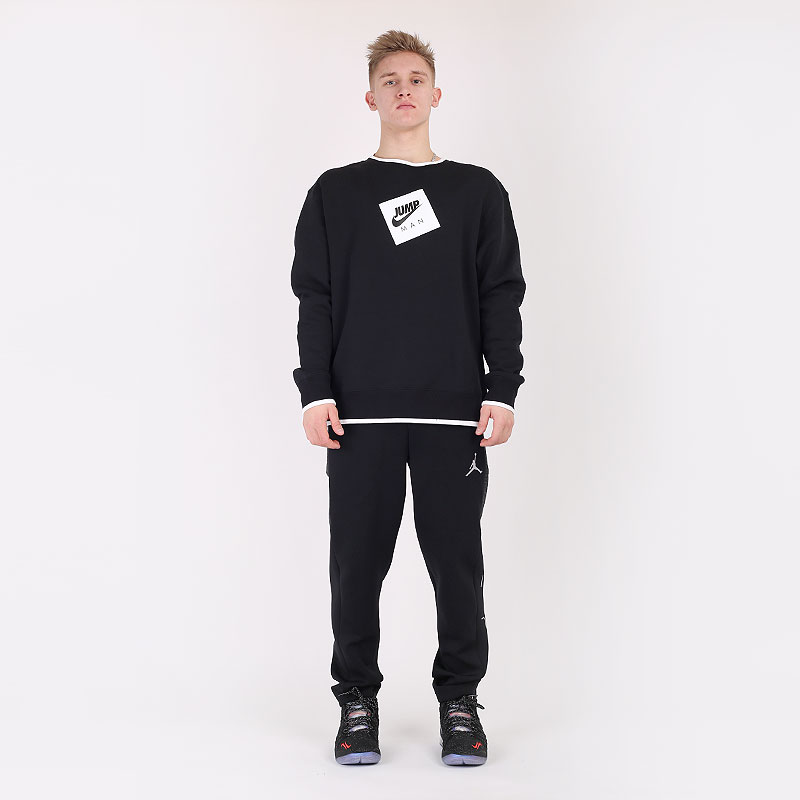 мужская черная толстовка Jordan Jumpman Classics Fleece Crew CV2370-010 - цена, описание, фото 6